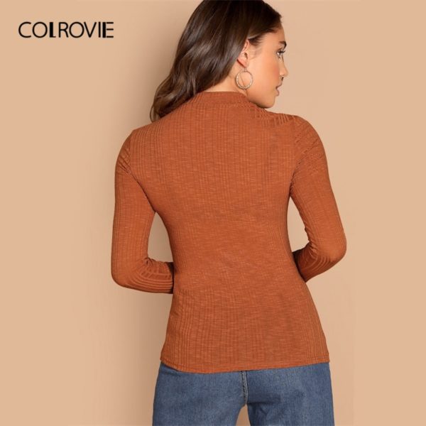 COLROVIE-Orange-Stand-Collar-Slim-Fit-Workwear-Ribbed-Top-Women-Basic-Shirt-2019-Spring-Long-Sleeve-1.jpg
