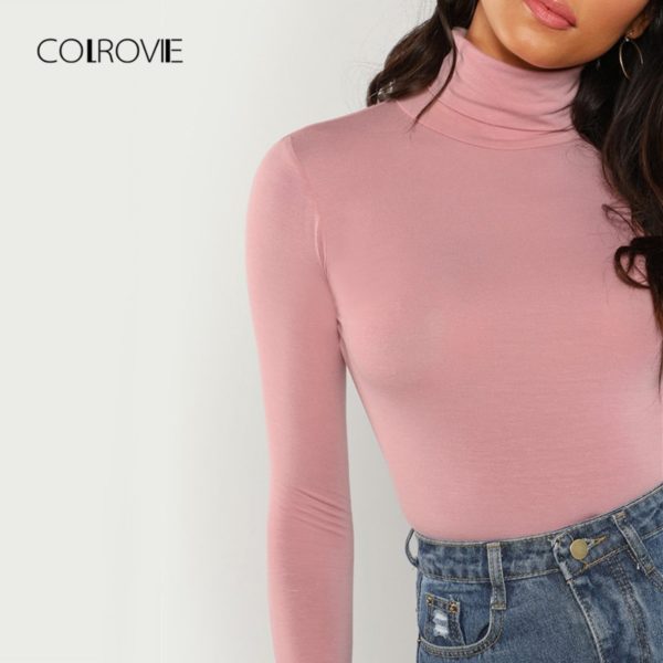 COLROVIE-Pink-Workwear-Turtleneck-Slim-Fit-Long-Sleeve-Shirt-Women-T-Shirt-Autumn-High-Neck-Elegant-2.jpg