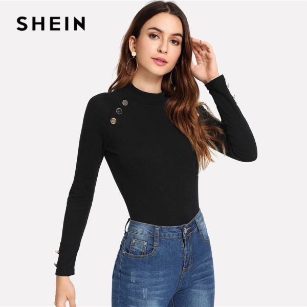SHEIN-Black-Modern-Lady-Weekend-Casual-Ribbed-Knit-Button-Mock-Neck-Stand-Collar-Slim-Fit-Tee-2.jpg