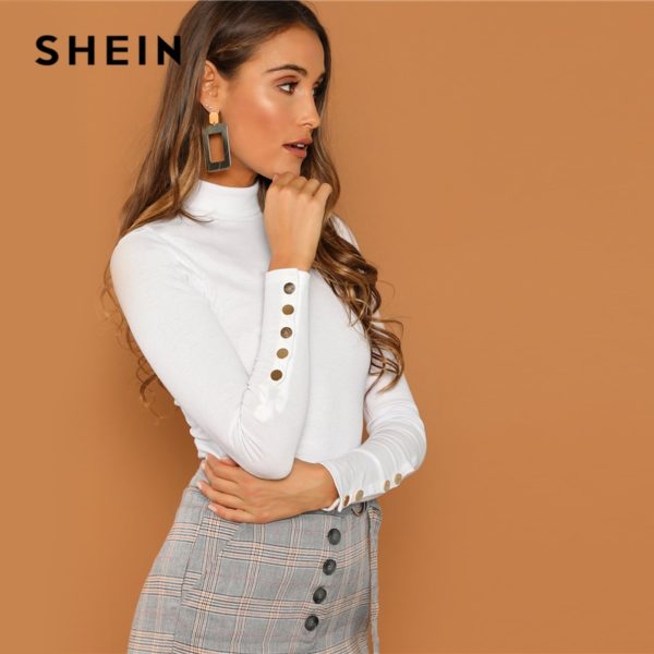 SHEIN-White-Office-Lady-Buttoned-Cuff-Solid-High-Neck-Slim-Fit-Skinny-Long-Sleeve-Tee-2018-1.jpg