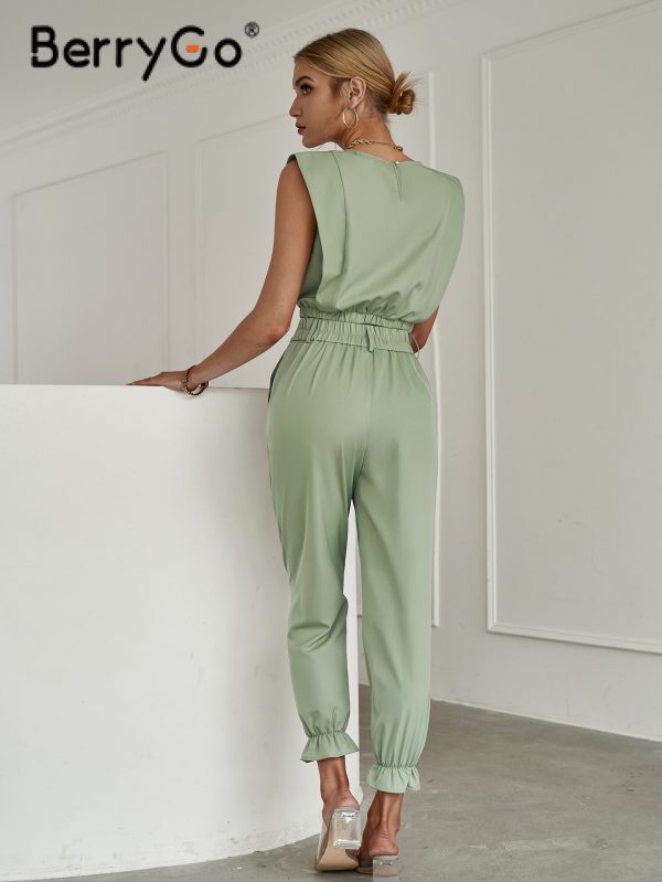 BerryGo-Elegant-fly-sleeve-O-neck-green-work-2-piece-sets-women-Fashion-high-waist-pocket-5.jpg