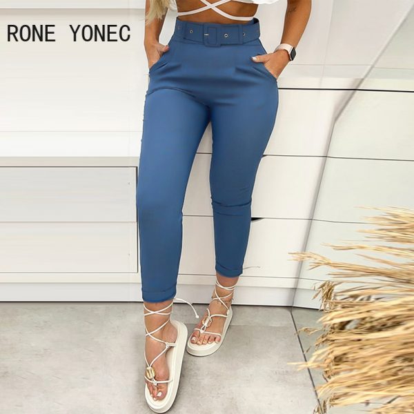 Women-Chic-Ruffle-Lace-Up-Criss-Cross-Crop-Top-with-Belt-Casual-Pencil-Pants-Sets-1.jpg