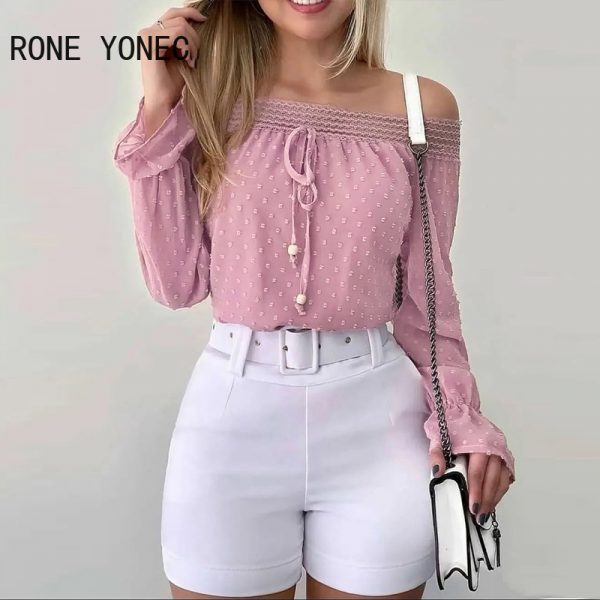 Women-Chic-Slash-Collar-Off-Shoulder-Lace-Up-Long-Sleeves-with-Belt-Sexy-Short-Sets-1.jpg