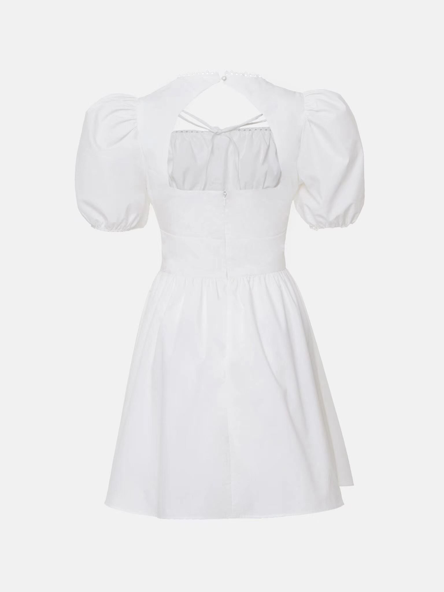 2022-New-Women-Sexy-Cutout-Mini-Dress-Summer-Fashion-Lady-Slash-Neck-White-Sundress-Puff-Sleeve-5