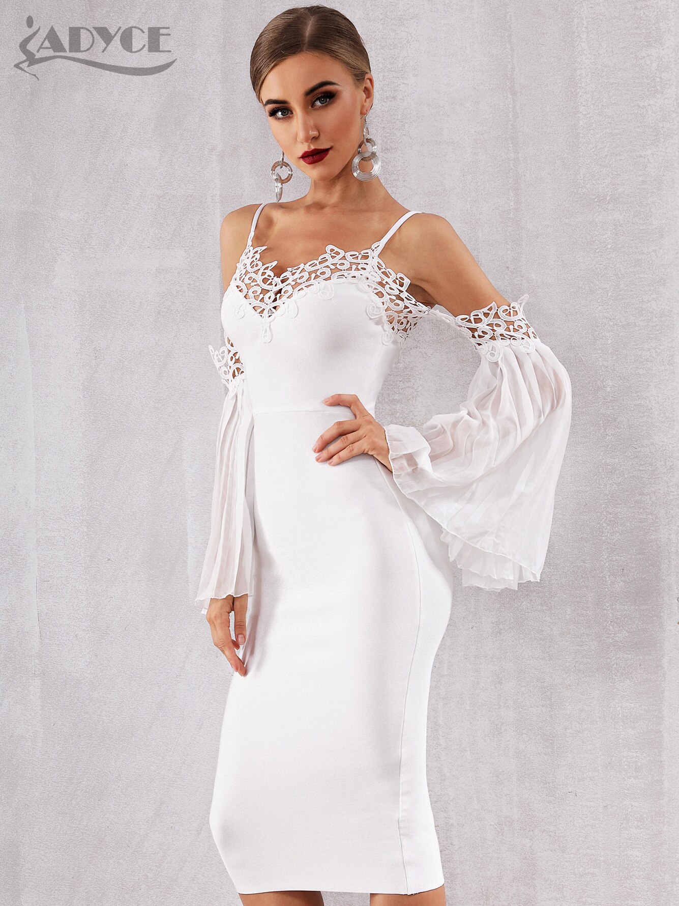 Adyce-2022-New-Winter-Women-Bandage-Dress-Sexy-Flare-Sleeve-White-Lace-Midi-Dress-Vestidos-Elegant-3