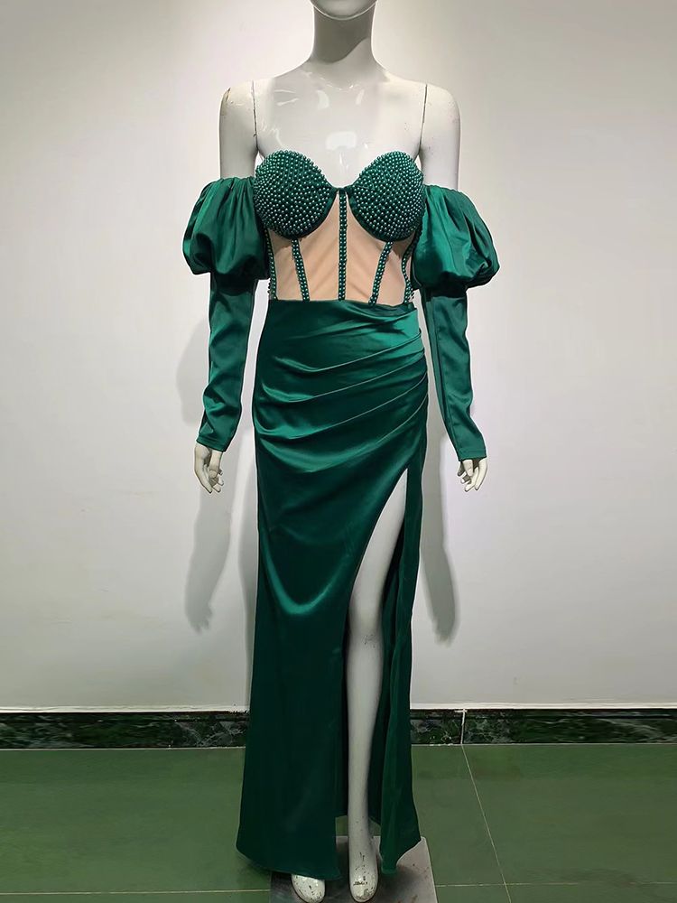 Ailigou-2022-New-Luxury-Beaded-Emerald-Green-Evening-Dress-Off-Shoulder-Puff-Sleeve-Side-Sexy-Skinny-3