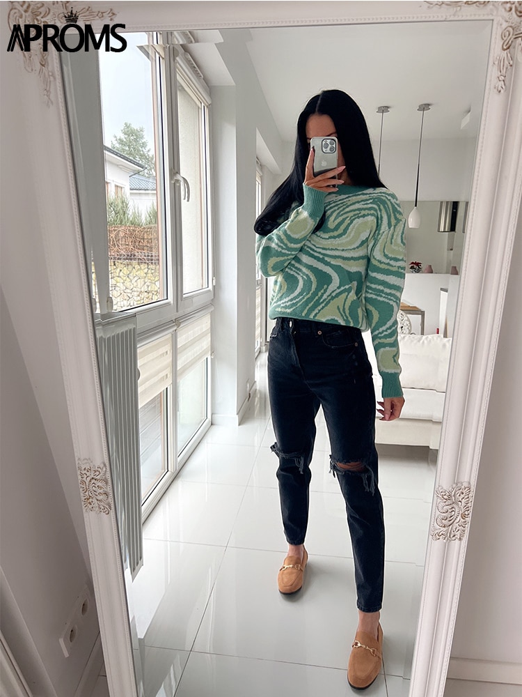 Aproms-Elegant-Green-Tie-Dye-Knitted-Sweater-and-Pullovers-Women-2022-Winter-Long-Sleeve-Warm-Ribbed-5