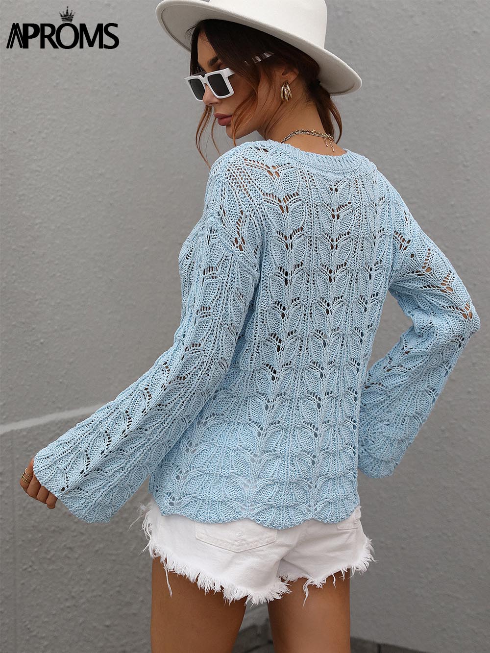 Aproms-Elegant-Solid-Basic-Crochet-Knit-Pullovers-Women-s-Relaxed-Fit-Jumpers-2022-Female-Casual-Long-5