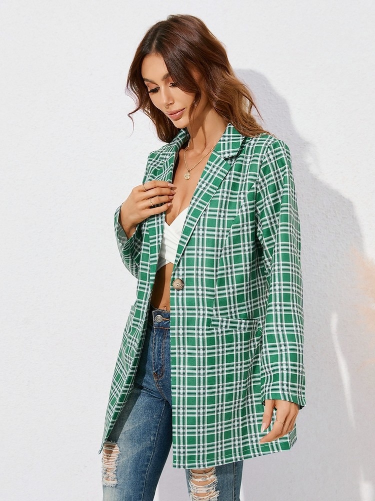 Blazer-Women-Autumn-Winter-Green-Plaid-Print-Turn-down-Collar-Midi-Blazer-Single-Button-Pocket-Slim-3