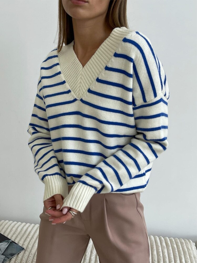 Cryptographic-Fall-Winter-Striped-Knitted-Sweaters-for-Women-V-Neck-Pullover-Casual-Long-Sleeve-Sweater-Top-1