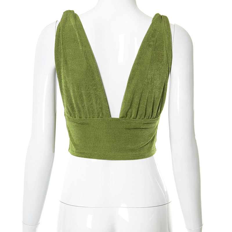 Cryptographic-Green-Deep-V-Neck-Sleeveless-Backless-Crop-Tops-for-Women-Drape-Sexy-Cute-Top-Cropped-5