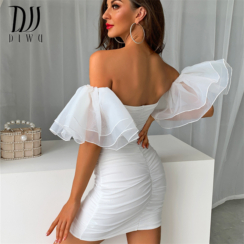 DIWU-Bodycon-dress-Women-Solid-Off-Shoulder-Mini-Dress-Casual-Dress-Elegant-Fashion-Chic-Dress-white-3