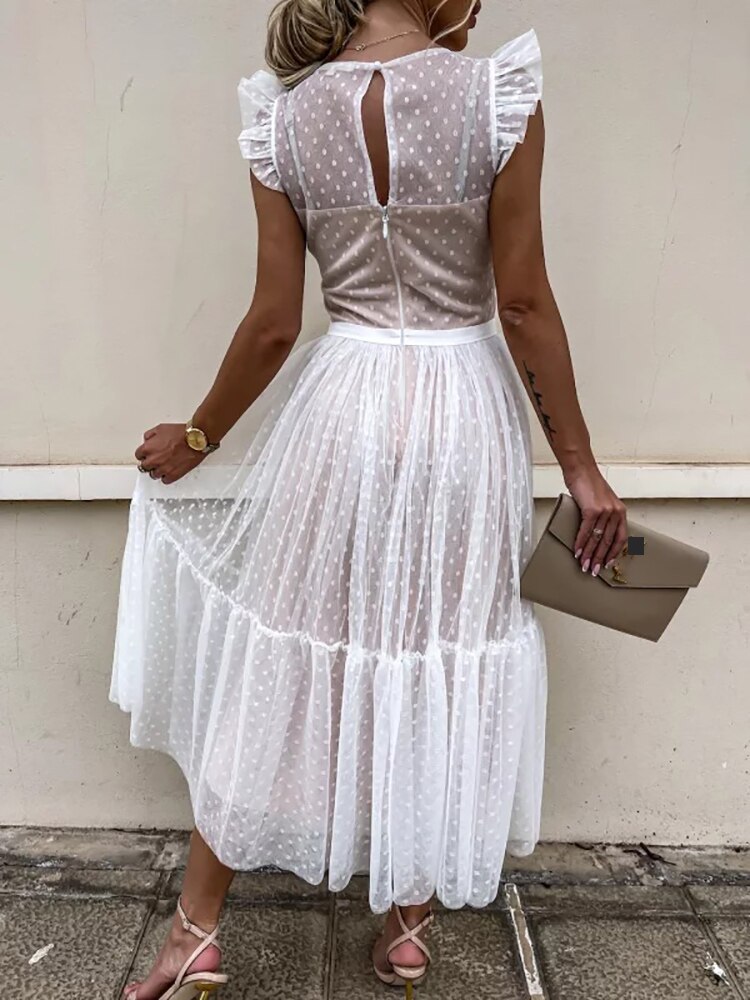 Elegant-Lace-Stitching-Midi-Dress-Woman-Summer-Fashion-Solid-White-Mesh-Party-Dresses-For-Women-2022-3