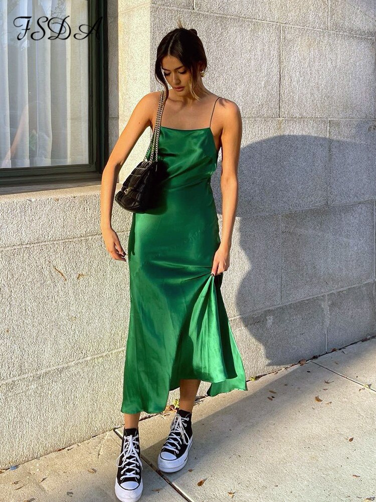 FSDA-2021-Midi-Green-Satin-Backless-Dresses-Women-Sleeveless-Off-Shoulder-Club-Sexy-Bodycon-Dress-Party-1