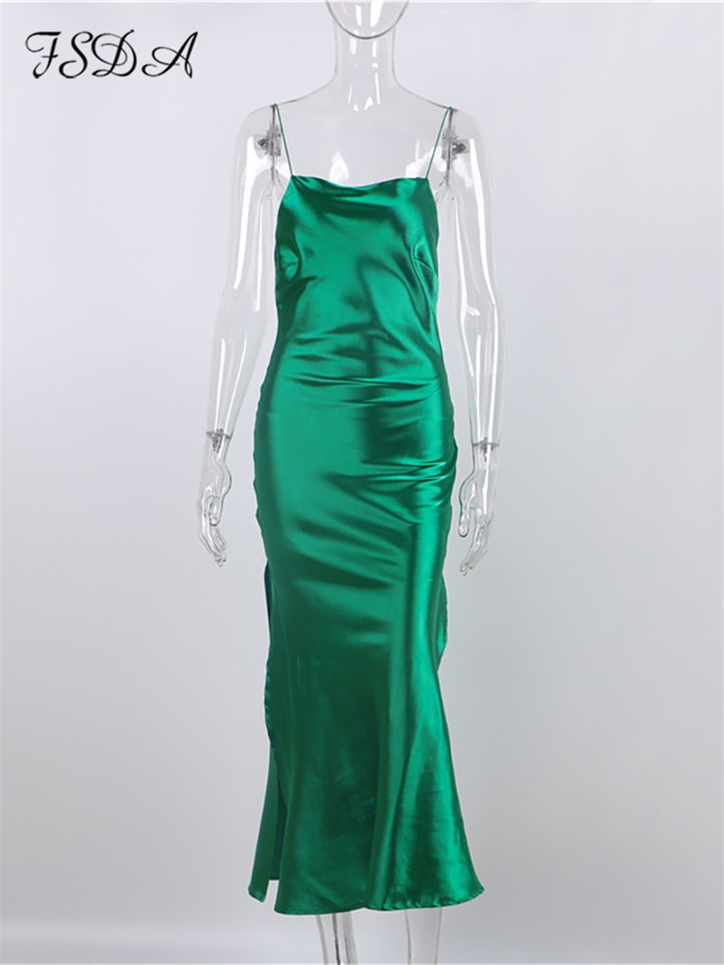 FSDA-2021-Midi-Green-Satin-Backless-Dresses-Women-Sleeveless-Off-Shoulder-Club-Sexy-Bodycon-Dress-Party-5