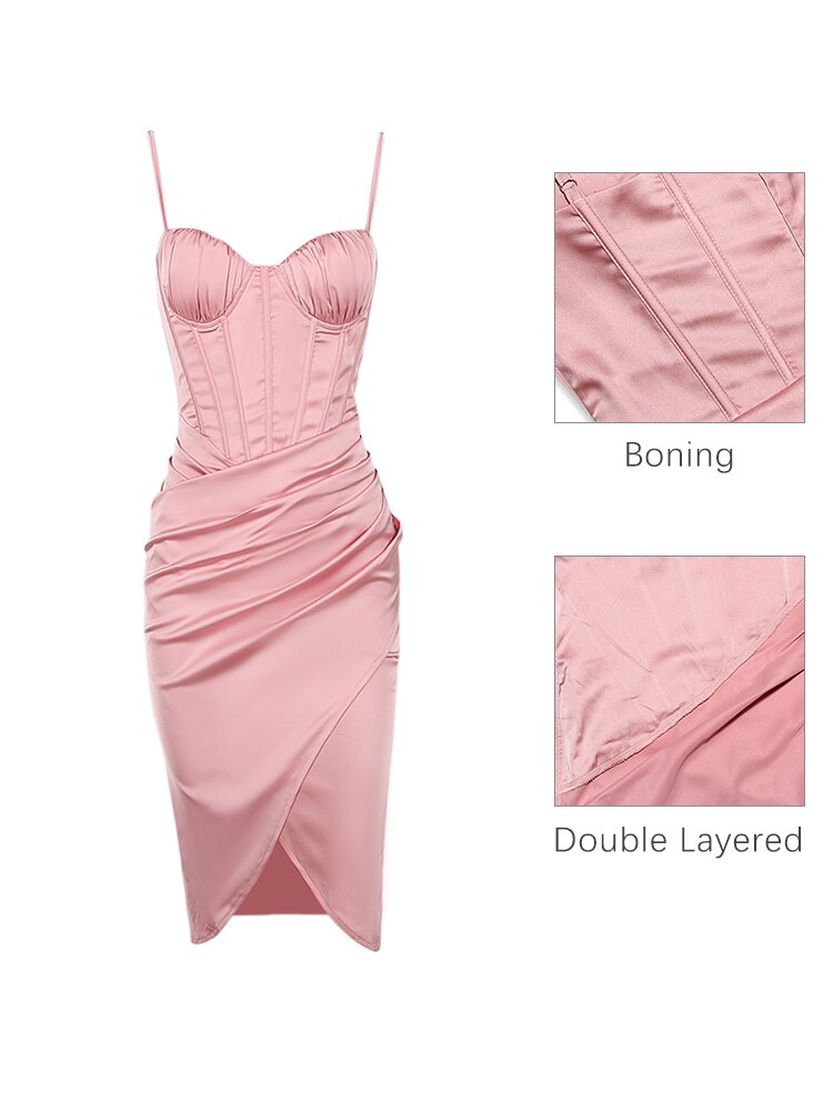 JillPeri-Padded-Double-Layered-Satin-Bustier-Draped-Party-Dress-Solid-Pink-Elegant-Bodycon-Outfits-Ladies-Midi-4