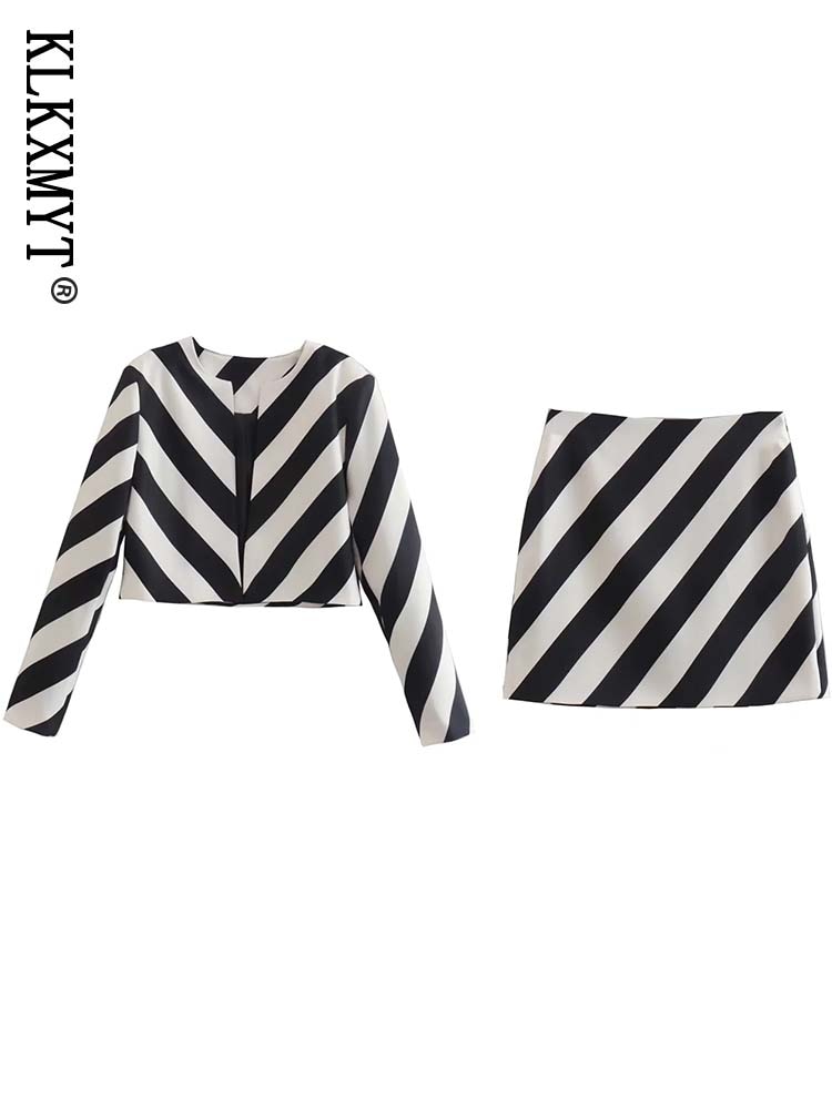 Klkxmyt-2022-New-Summer-Women-2-Pieces-Sets-OL-Mini-Skirts-Blazer-Suit-Striped-Office-Outfits-5