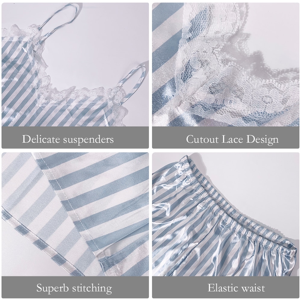 Lace-Pijama-Stripe-Printed-Women-s-Pajama-Sets-V-Neck-Stretch-Satin-Sexy-Lingerie-Sleepwear-Pajamas-5