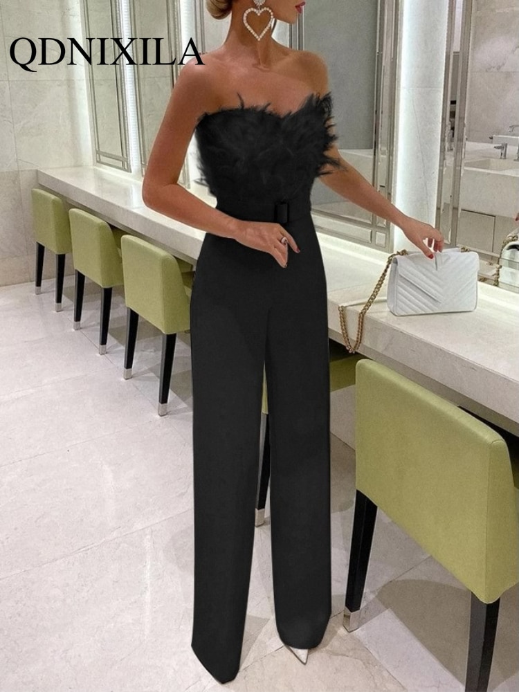 New-Spring-and-Summer-Feather-Tube-Top-Va-Va-Voom-Jumpsuit-Sexy-Jumpsuit-Clubwear-Jumpsuit-Women-3