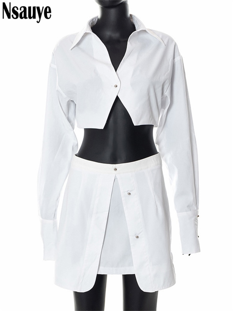 Nsauye-2022-Autumn-Fashion-White-Two-Piece-Skirt-Set-Sexy-Women-Long-Sleeve-Shirt-Tops-And-4