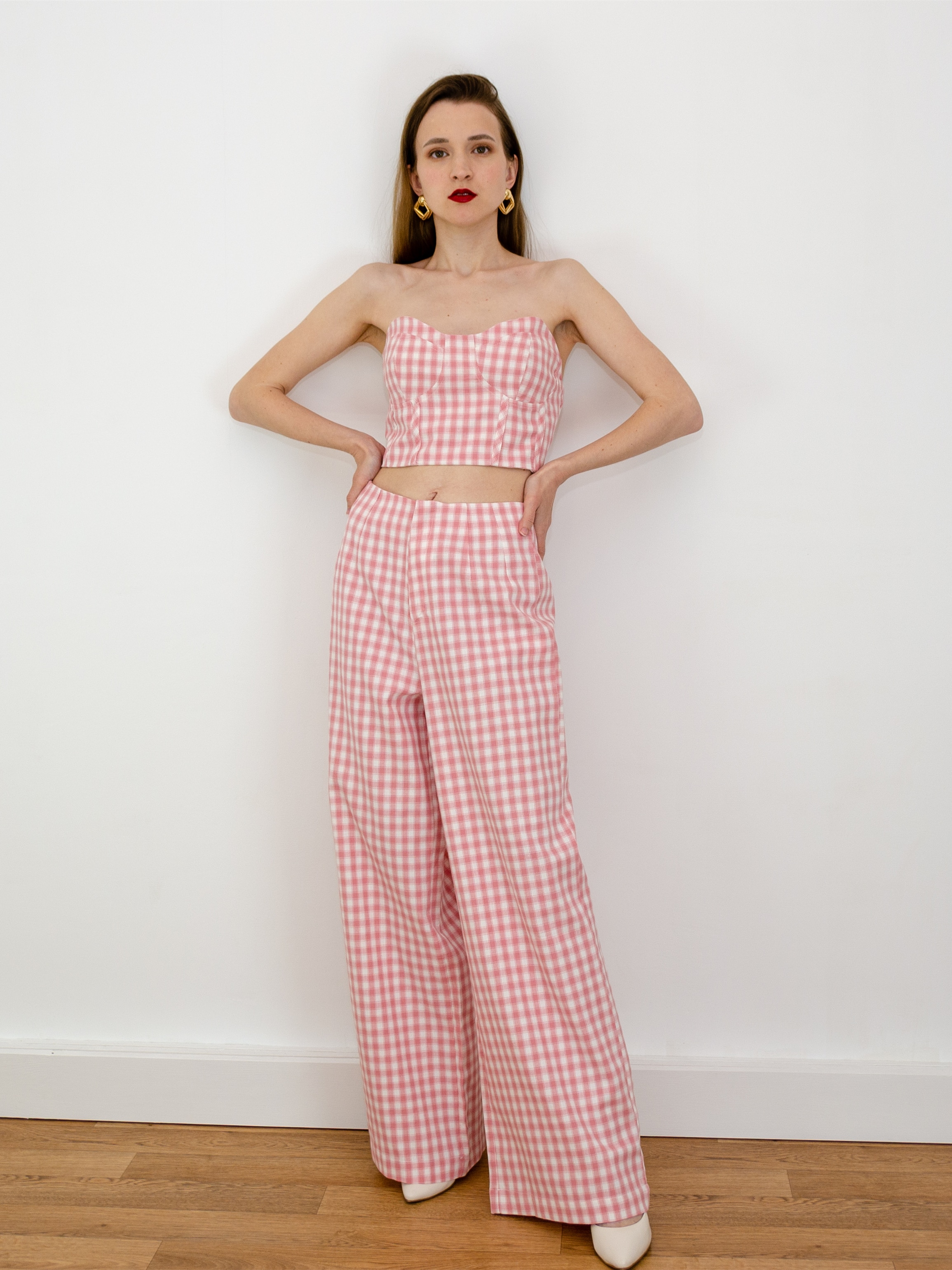 PTYSIC-Women-Fashion-Plaid-Bright-Line-Decoration-Cropped-Corset-Straight-Pants-2022-Summer-Streetwear-Two-Piece-1