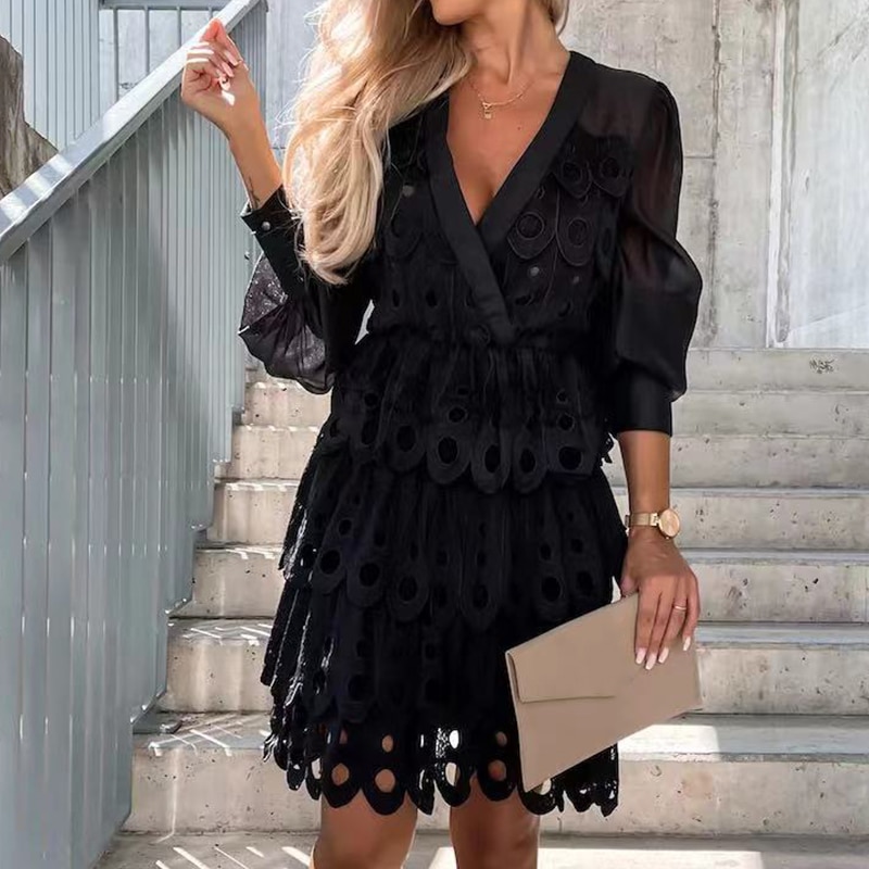 Retro-Solid-Hollow-Out-Lace-Shirt-Dress-Elegant-Long-Sleeve-Tennis-Beach-Dress-Spring-Mesh-Backless-4