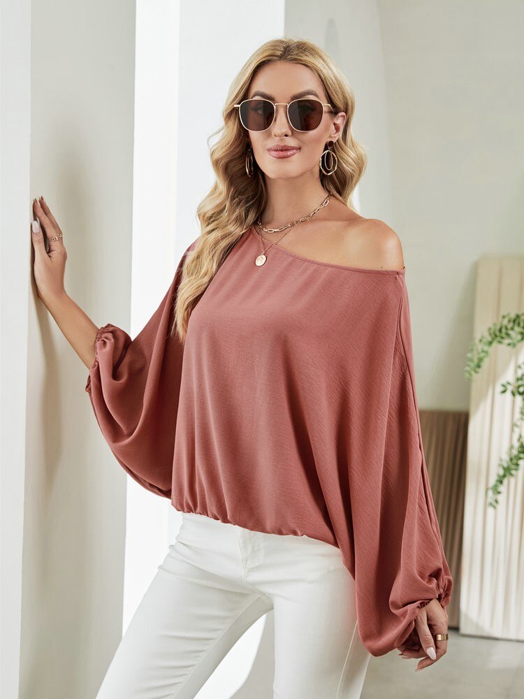 Solid-Sexy-Leaky-Shoulder-Loose-Batwing-Sleeve-Casual-Chiffon-Blouses-Women-Slash-Neck-Autumn-Winter-Casual-2