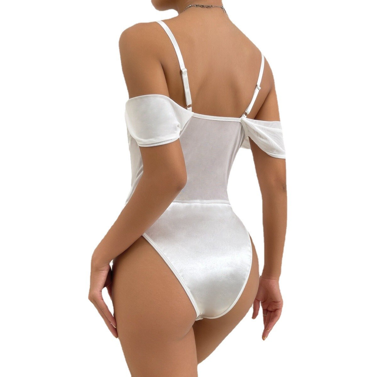 Summer-Lingerie-Sexy-One-Pieces-Satin-Mesh-Patchwork-Hot-Bodysuits-White-Off-Shoulder-Body-Feminino-Street-4