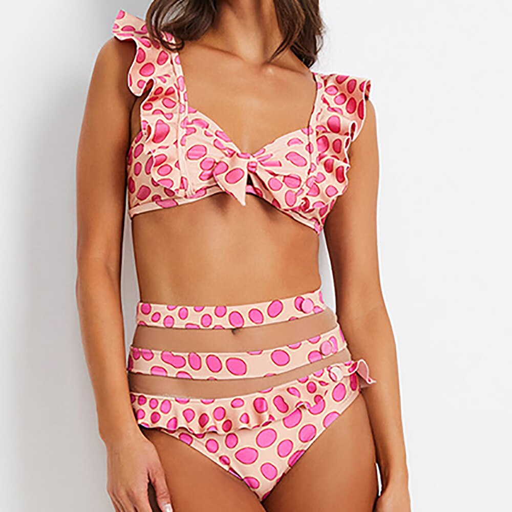 Swimsuit-Pink-Bright-Two-Piece-Strap-Sexy-2022-High-Waist-Women-s-Bikini-Swimsear-Lace-Up-3