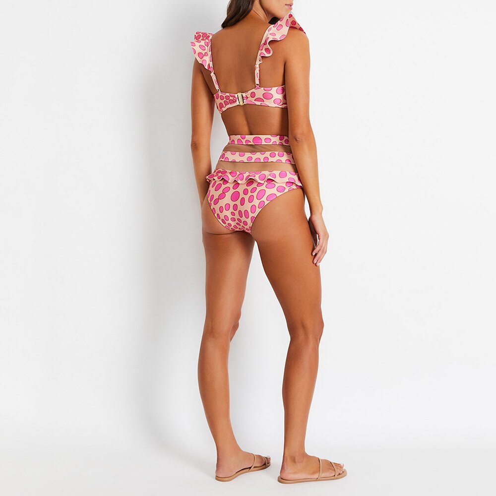 Swimsuit-Pink-Bright-Two-Piece-Strap-Sexy-2022-High-Waist-Women-s-Bikini-Swimsear-Lace-Up-5