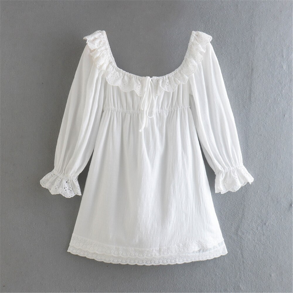 White-lace-dresses-for-women-2022-Summer-mini-dresses-long-sleeve-square-neck-dresses-elegant-kawaii-4