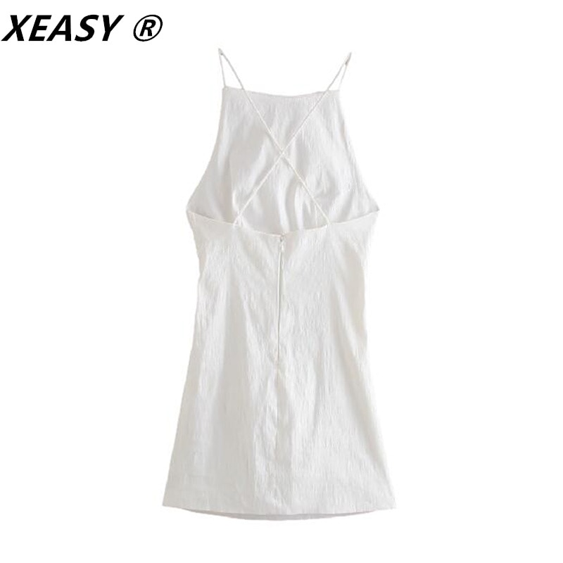 XEASY-Women-2021-Fashion-With-Lining-Draped-Linen-Mini-Dress-Vintage-Backless-Zipper-Thin-Straps-Female-5