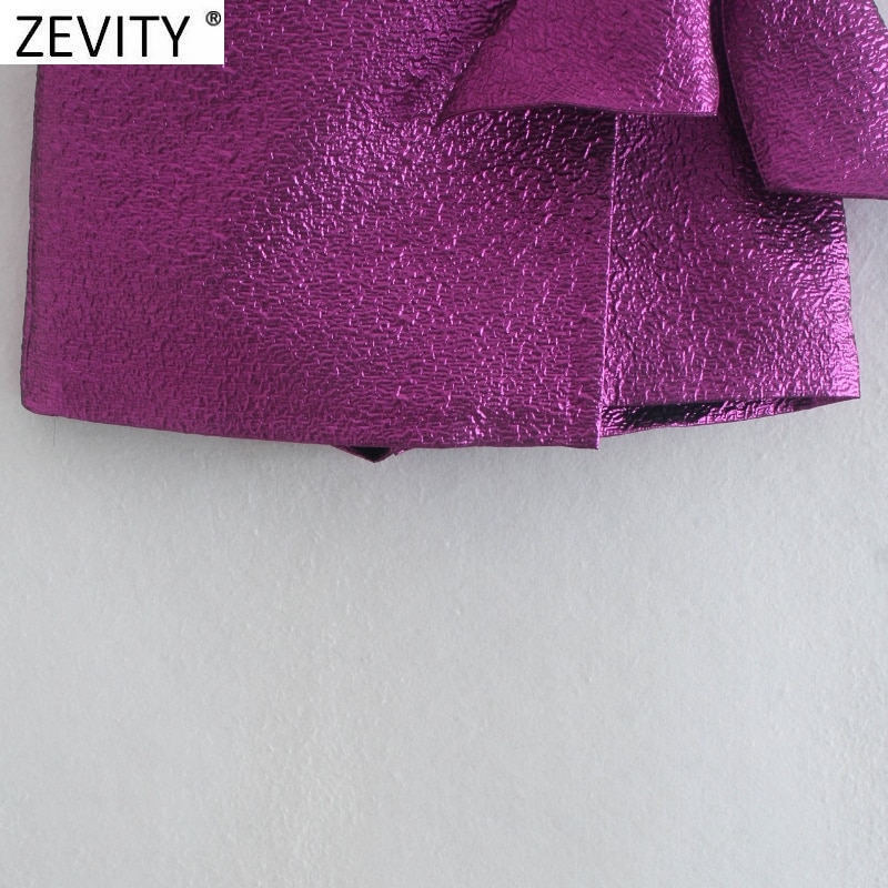 ZEVITY-New-Women-High-Street-Bow-Decoration-Texture-Purple-Shorts-Skirts-Lady-Zipper-Fly-Hot-Shorts-3