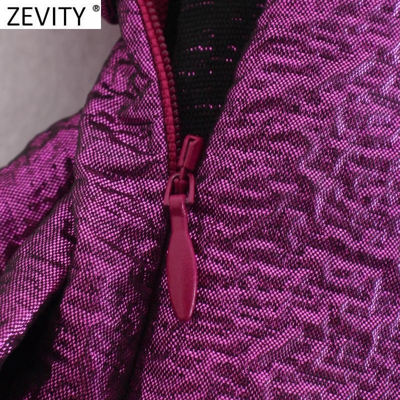 ZEVITY-New-Women-High-Street-Bow-Decoration-Texture-Purple-Shorts-Skirts-Lady-Zipper-Fly-Hot-Shorts-5