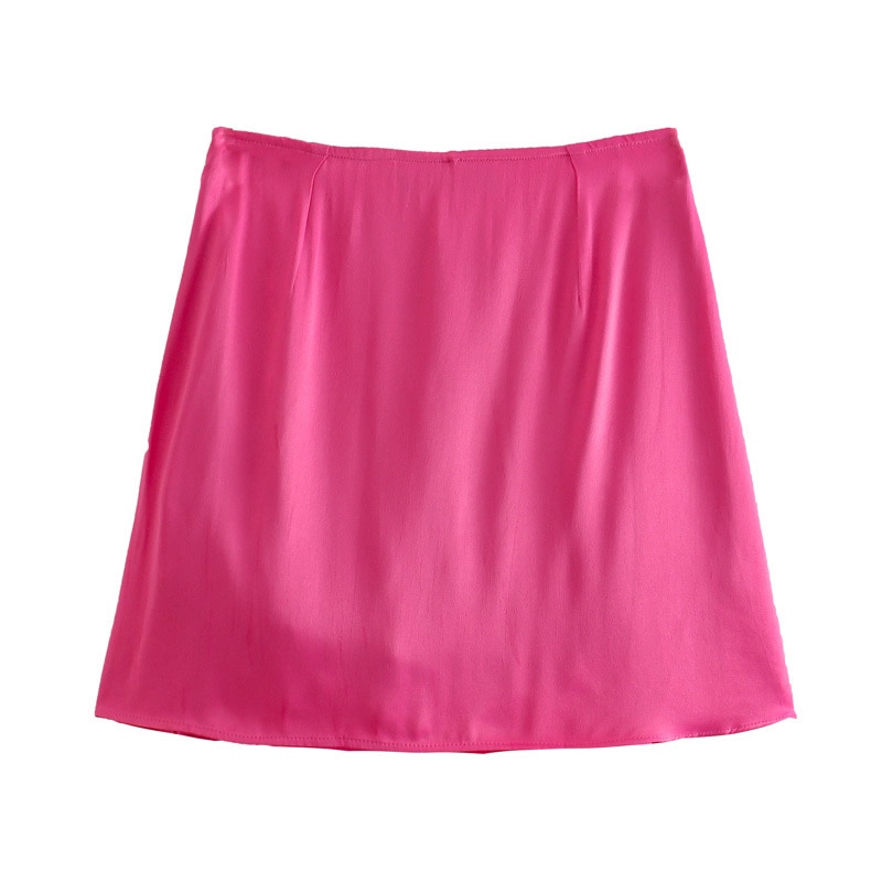 Zevity-Women-Fashion-Single-Breasted-Design-Soft-Satin-Split-A-Line-Mini-Skirt-Faldas-Mujer-Female-1