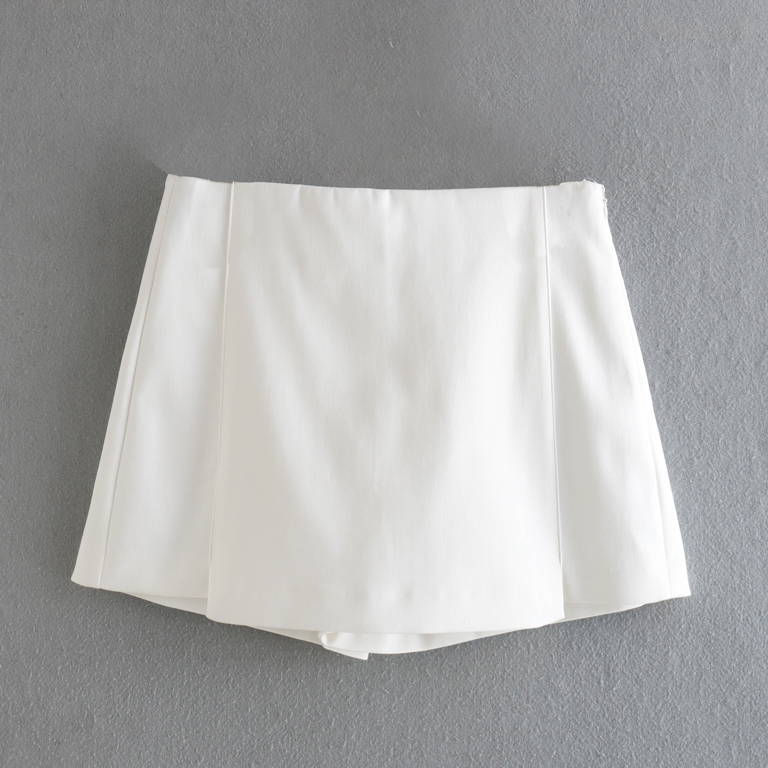 Zevity-Women-Fashion-Solid-Color-Hem-Irregular-Summer-Shorts-Lady-Chic-Side-Zipper-Casual-Shorts-Skirts-3