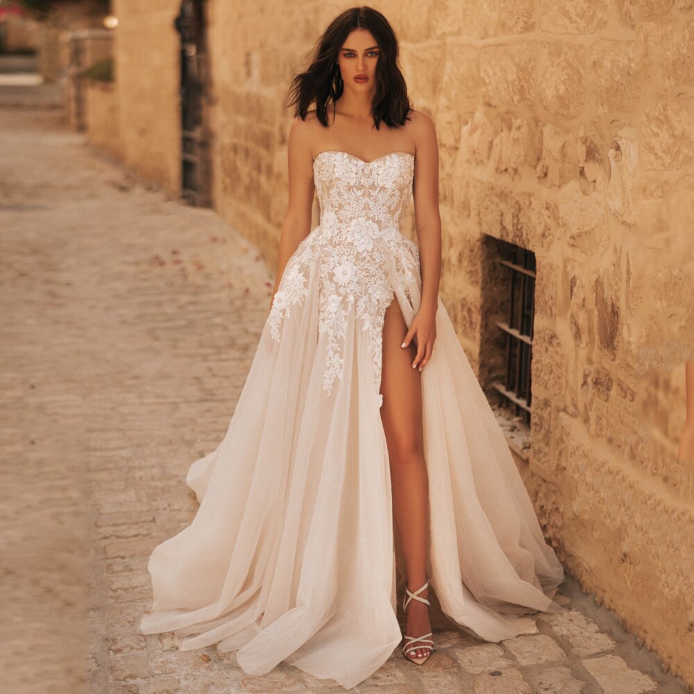A-Line-Lace-Applique-Wedding-Dress-For-Women-Sleevless-Sweetheart-High-Split-Tulle-Bridal-Gown-Vestido-2