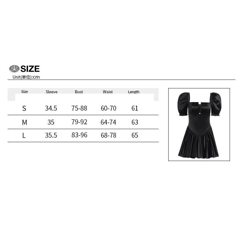 Puff-Sleeve-Flower-Bud-Black-French-Dress-Female-2022-Summer-Fashion-Square-Neck-Solid-Color-Temperament-5