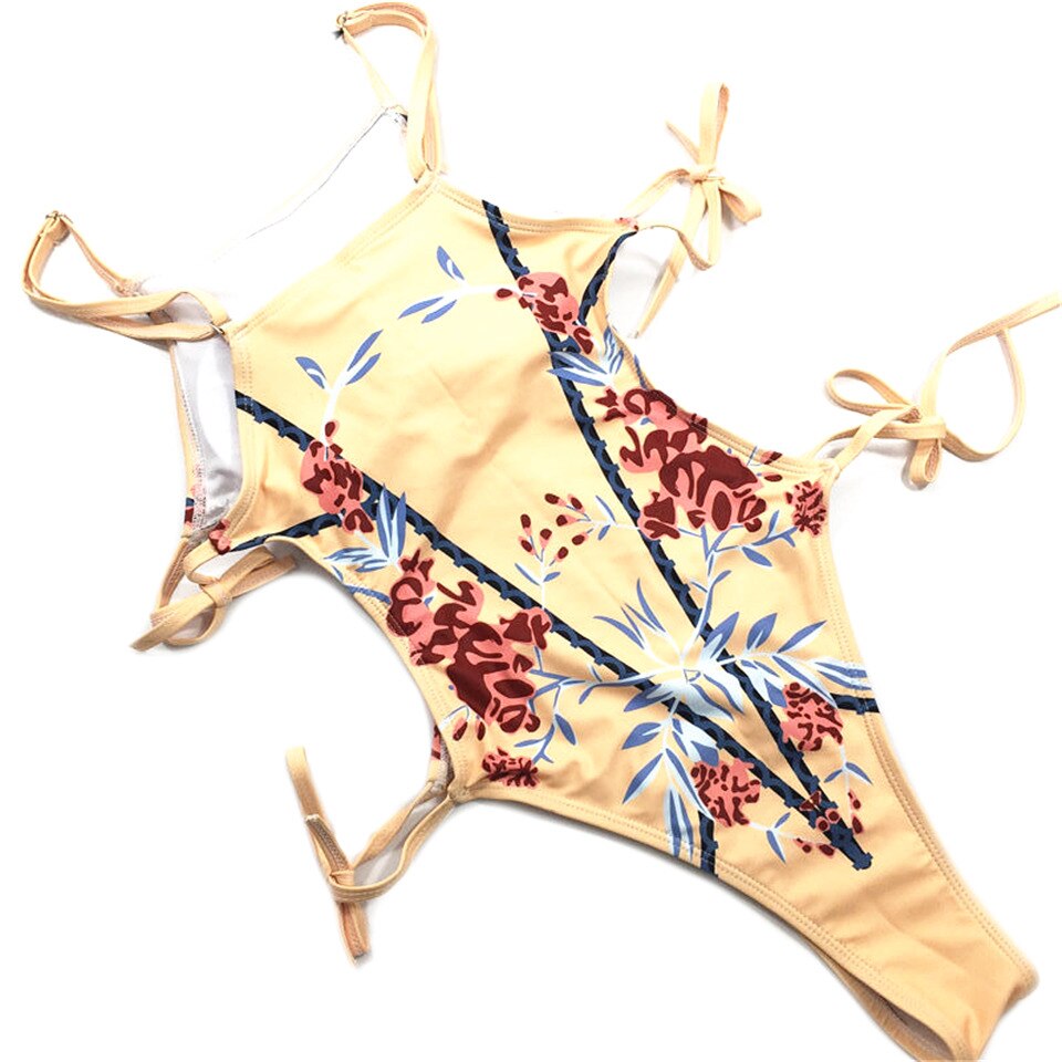Tie-Side-Monokini-Sexy-One-Piece-Swimsuit-Floral-Swimwear-Yellow-Bathing-Suit-Swimming-Suit-for-Women-4