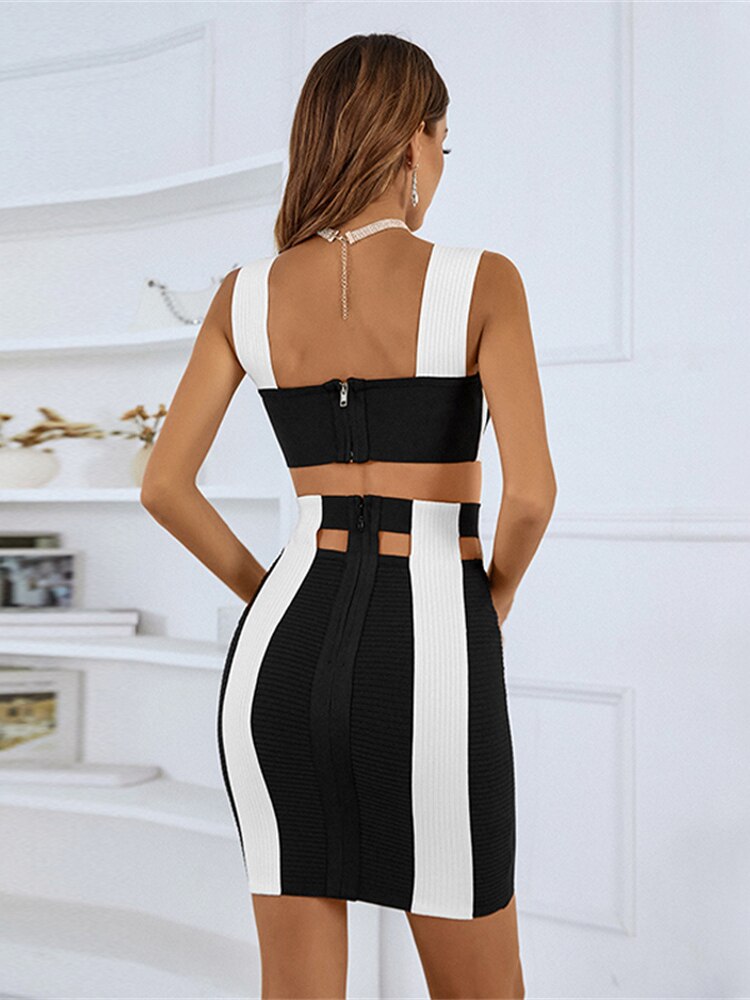 Black-Mini-Bandage-Dress-Set-for-Women-Fashion-Patchwork-Crop-Top-and-Mini-Skirt-Outfit-2022-5