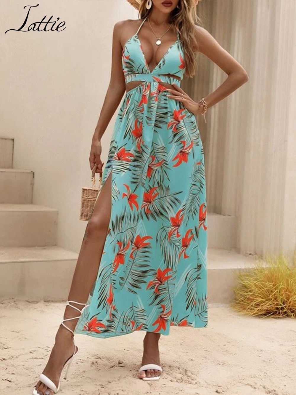 Inttie-Thigh-Slit-Dress-Print-Backless-Bowknot-Tropical-Dresses-For-women-2022-Summer-Beach-Long-Skirt-2