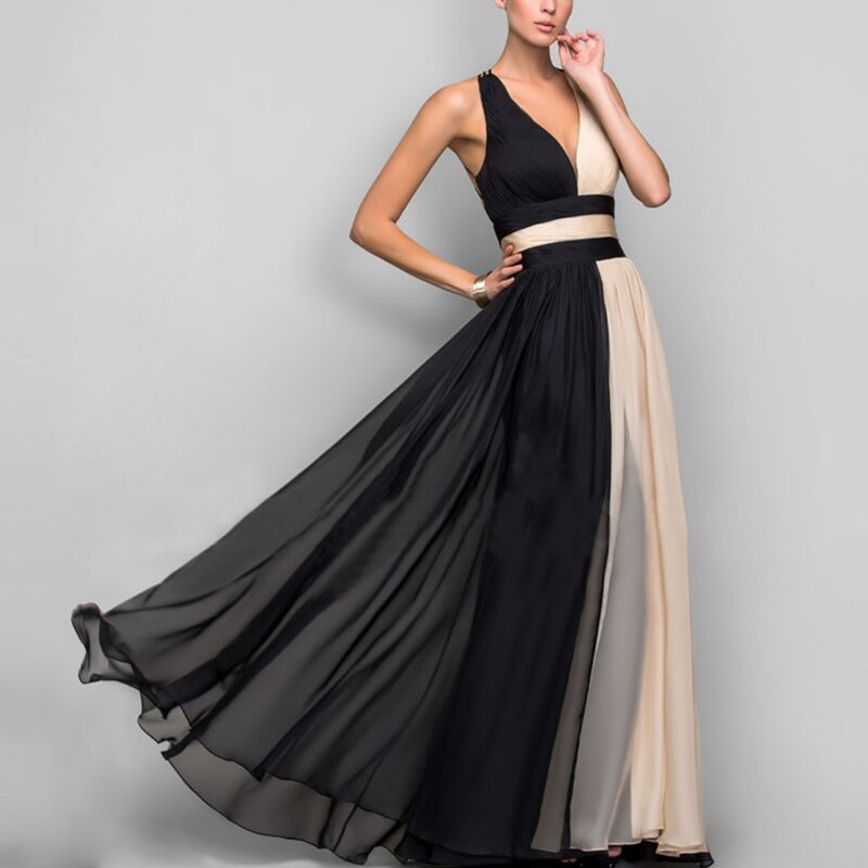 Summer-Elegant-Dresses-Sleeveless-Maxi-Dresses-Deep-V-Neck-Patchwork-Temperament-Versatile-Vestido-1