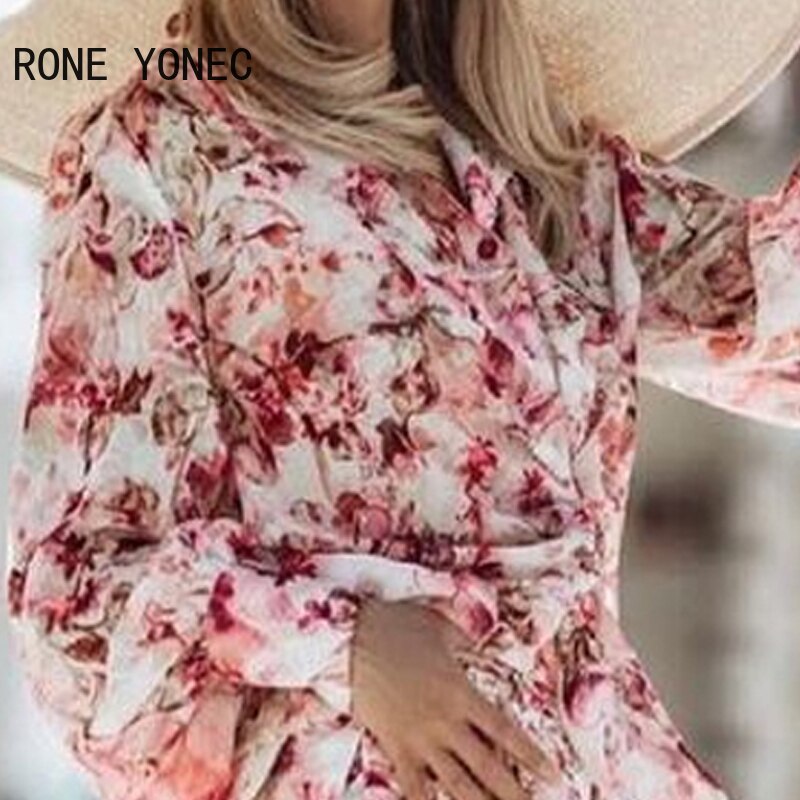 Women-Casual-Long-Lantern-Sleeves-Floral-Embroidered-Turn-Down-Collar-Tape-Short-Sets-2