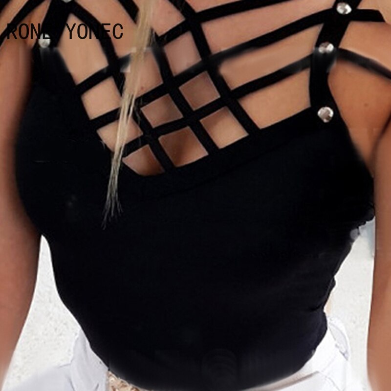 Women-Chic-Sexy-Solid-Hollow-Out-Criss-Cross-Sleeveless-Summer-Camis-Black-Crop-Tops-3