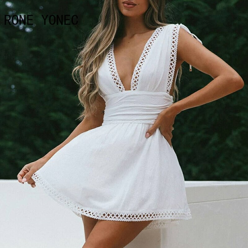 Women-Sexy-Elegant-Solid-Tank-Lace-Hollow-Out-Mini-Sexy-A-line-White-Party-Dresses-3