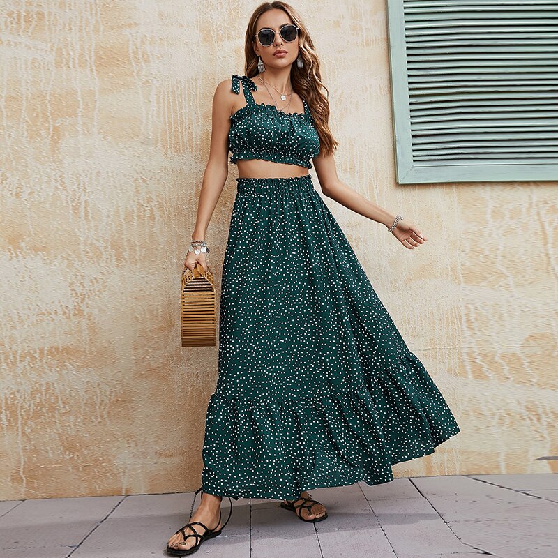 Women-Summer-Casual-Floral-Print-Skirt-Set-Sexy-Sleeveless-Short-Strap-Tops-Elastic-High-Waist-Maxi-5