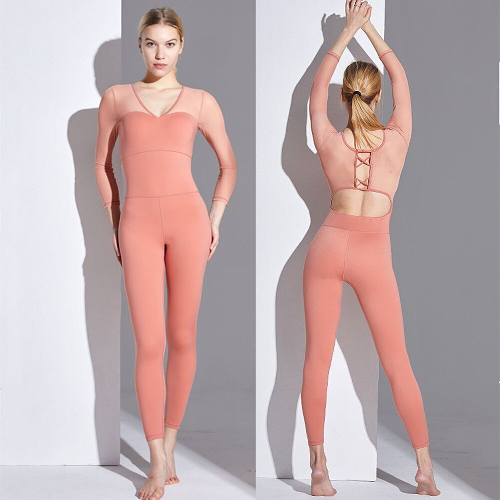 Long-Sleeve-Mesh-Fitness-Clothing-Female-Splicing-Sport-Tight-Rompers-Yoga-Jumpsuit-Gym-Sets-Women-Padded-5