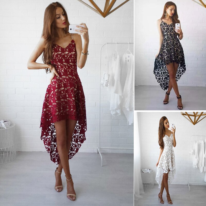 New-2020-Lace-Female-Summer-Dress-Sexy-Cocktail-Party-Dress-Boho-V-Neck-High-Low-Bohemian-1