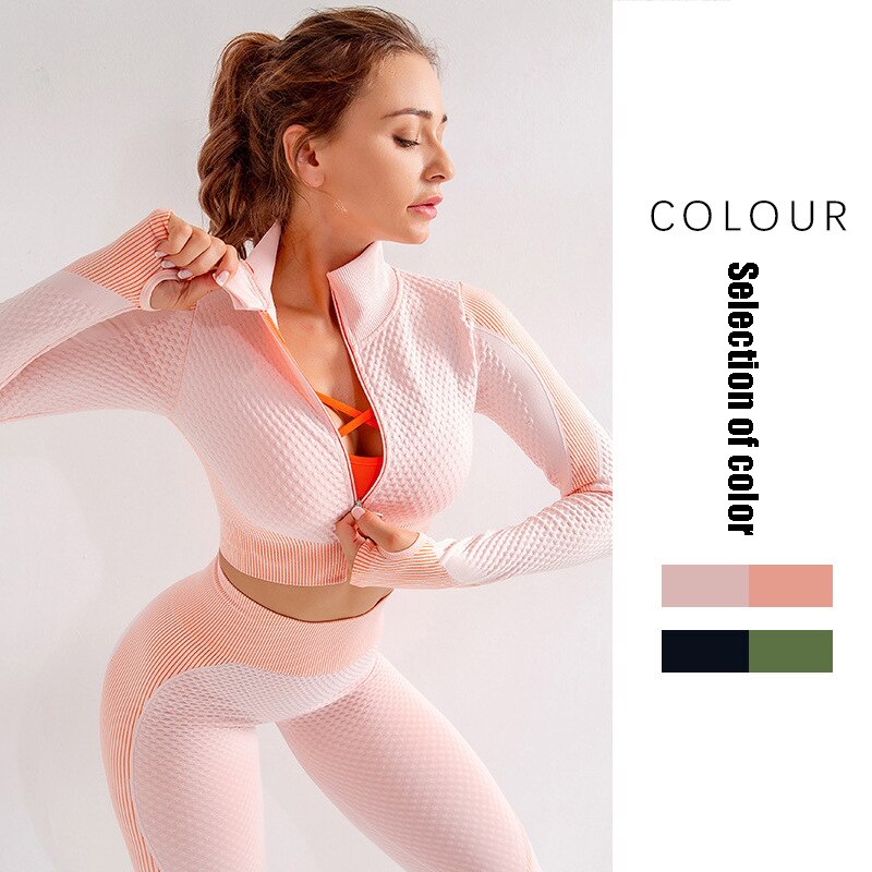 Seamless-Knit-Yoga-Suit-Double-Colorblock-Women-s-Sports-Fitness-Long-Sleeve-Corset-Suit-Outdoor-Running-1