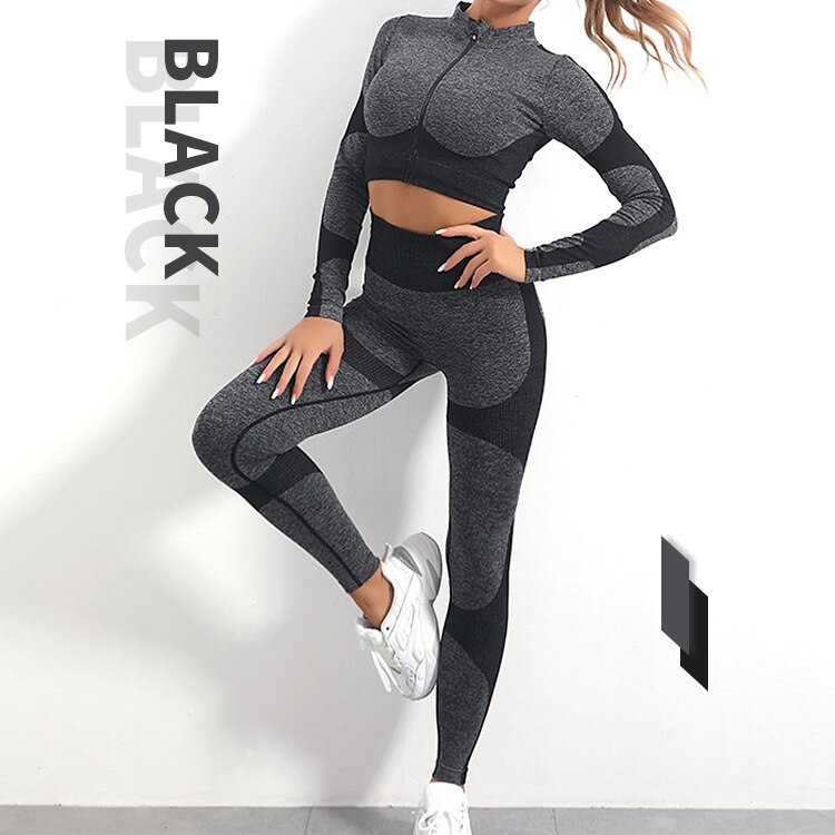 Seamless-Yoga-Clothing-Sports-Suit-Knitted-Long-sleeved-Trousers-Fitness-Outdoor-Running-Warm-Yoga-Two-piece-2